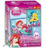 Картинка из блесток Ариэль и Флаундлер Disney 5+ Код 13153010Р Изд Ранок - Для розвитку дитини