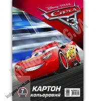 Картон кольоровий 7 кольорів Cars 3 Disney код Ц630032У Ранок Картон кольоровий 7 кольорів Cars 3 Disney код Ц630032У Ранок - Канцелярські товари