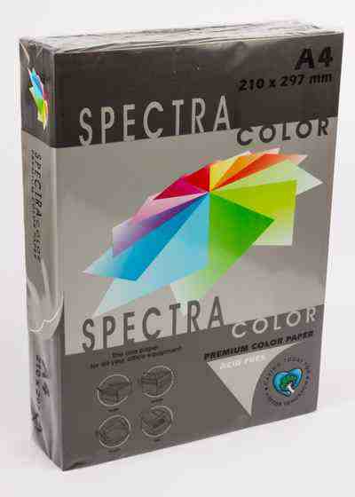 Папір кольоровий А4, 500 аркушів 80 г/м2 Spectra Чорний №401 - Канцелярські товари