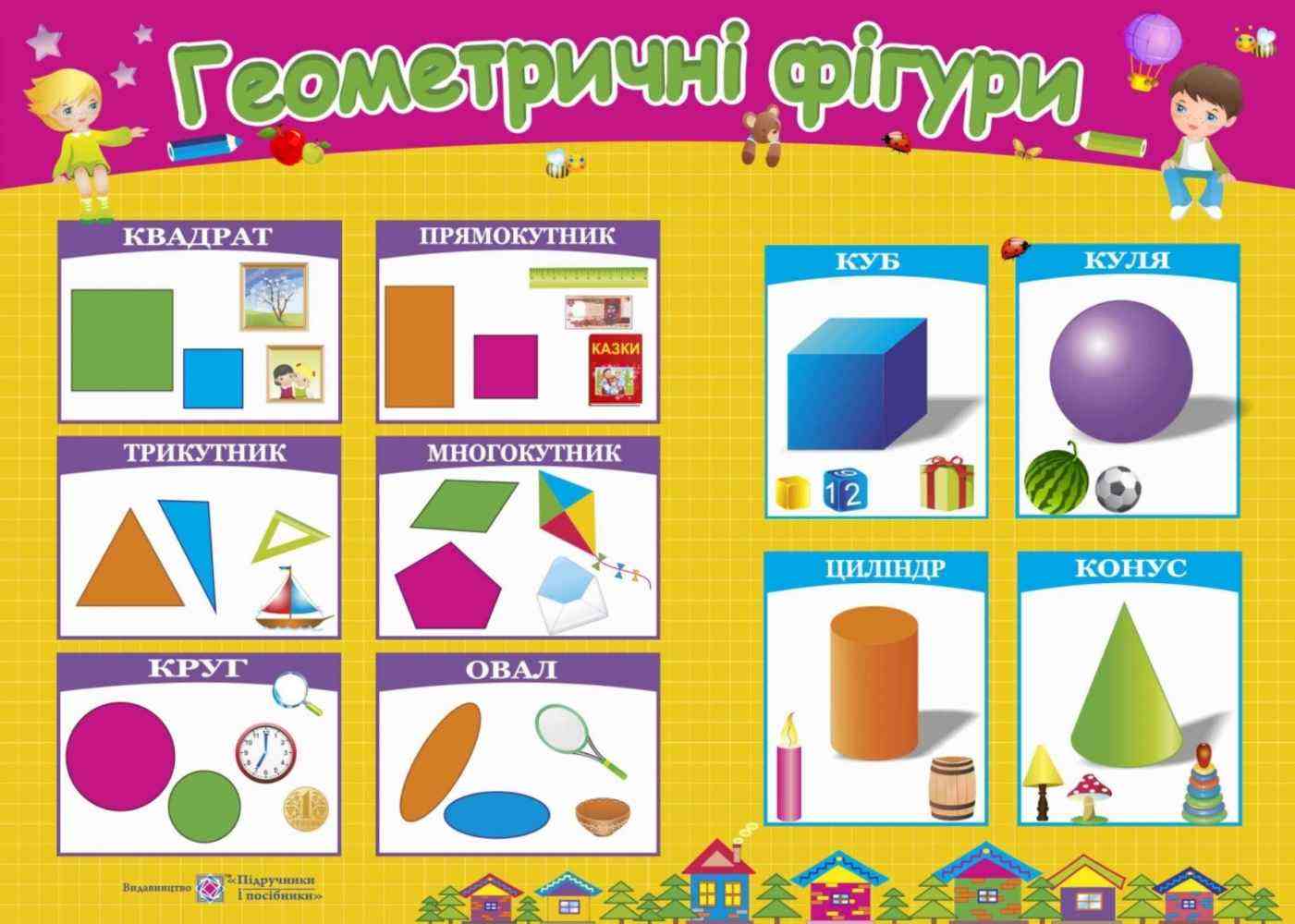 Геометричні фігури Плакат Лакоцька О. Підручники і посібники