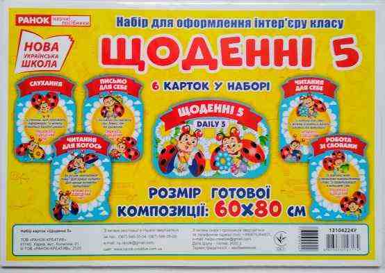НУШ Набір для оформлення інтер'єру класу Щоденні 5 Ранок - Наочність 2 клас НУШ