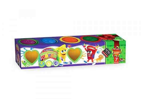 Пальчиковые краски 4 цвета + тесто 7 цветов Neon РК-03-01 Изд: Danko Toys Пальчиковые краски 4 цвета + тесто 7 цветов Neon РК-03-01 Изд: Danko Toys - Набори для розмальовування