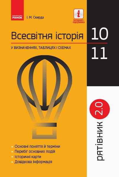Рятівник 2.0 Всесвітня історія у визначеннях таблицях і схемах 10-11 класи Скирда Ранок Рятівник 2.0 Всесвітня історія у визначеннях таблицях і схемах 10-11 класи Скирда Ранок - Довідники