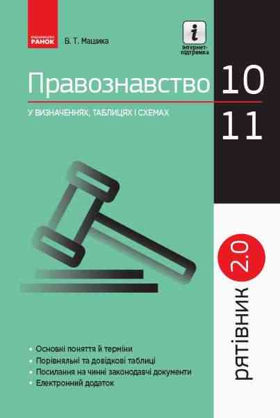 Рятівник 2.0 Правознавство у визначеннях таблицях і схемах 10-11 класи Машика В. Ранок Рятівник 2.0 Правознавство у визначеннях таблицях і схемах 10-11 класи Машика В. Ранок