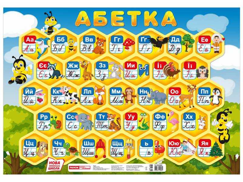 НУШ Плакат Абетка Соти Ранок НУШ Плакат Абетка Соти Ранок - Оформлення предметних кабінетів