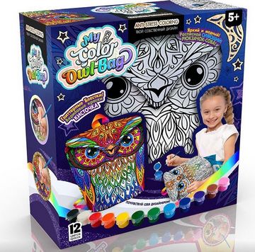 Расписной рюкзачок-сова My Color Owl-Bag большой Danko Toys - ВЕЛИЧЕЗНА КУПА ІГРАШОК