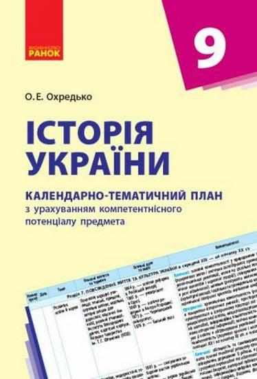 Календарно-тематичний план Історія України 9 клас Охредько О. Ранок - Методика Історія 9 клас Нова програма