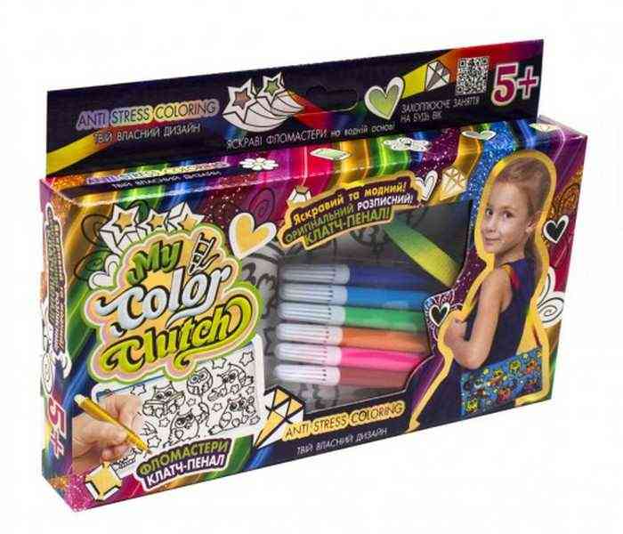 Яркий Клатч Пенал своими руками My Color Clutch Фломастеры Код CCL0202 Danko Toys - Іграшки та набори для творчості