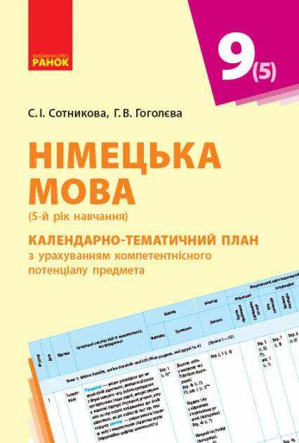 Календарно-тематичний план Німецька мова 9 клас 5-й рік навчання H@llo, Freunde Ранок - Методика Німецька мова 9 клас Нова програма