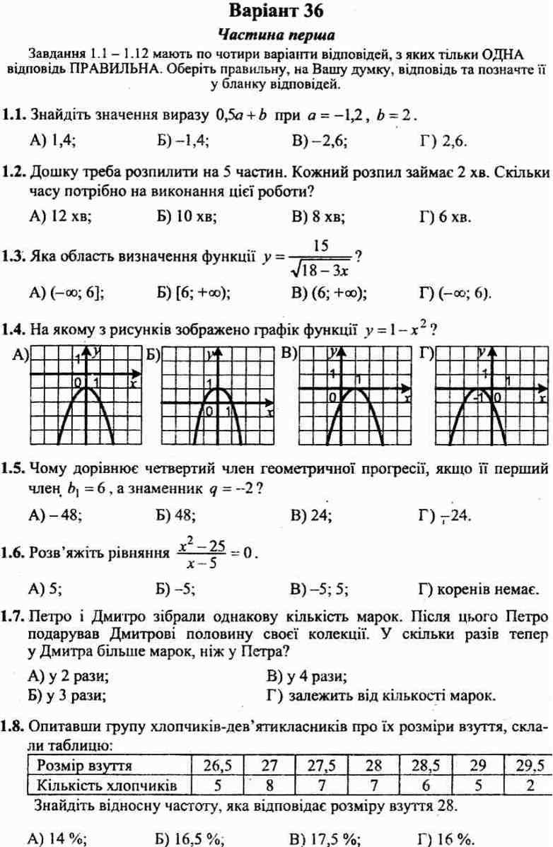 ДПА 9 клас 2021 Математика Збірник завдань Мерзляк А. Гімназія - фото 2