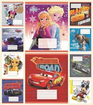 25 зошитів 12 аркушів Коса лінія Серія Disney Ranok - Шкільні зошити та словники
