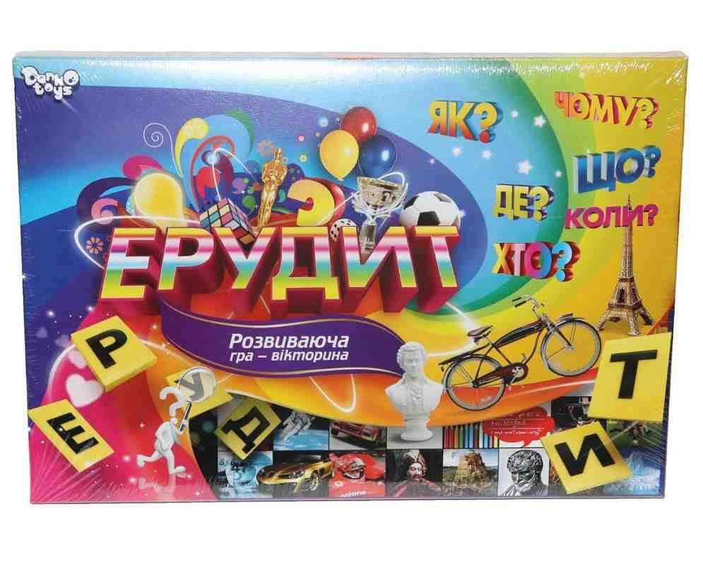 Настільна розвиваюча гра-вікторина Ерудит Код: DTG 25 Danko Toys - ВЕЛИЧЕЗНА КУПА ІГРАШОК