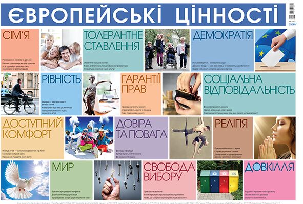 Плакат Європейські цінності. Наочність - Оформлення предметних кабінетів