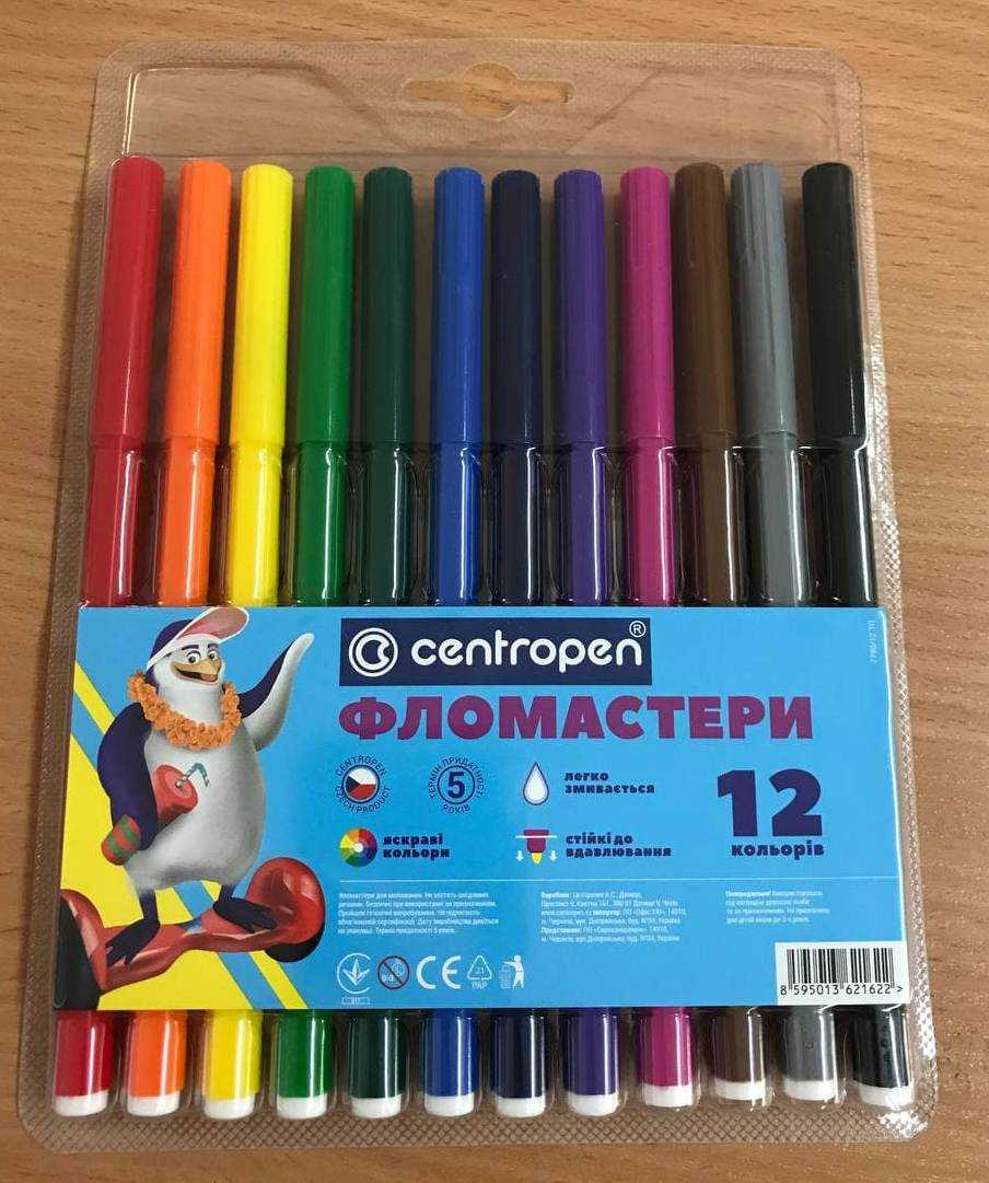 Фломастери 12 кольорiв Centropen - фото 1