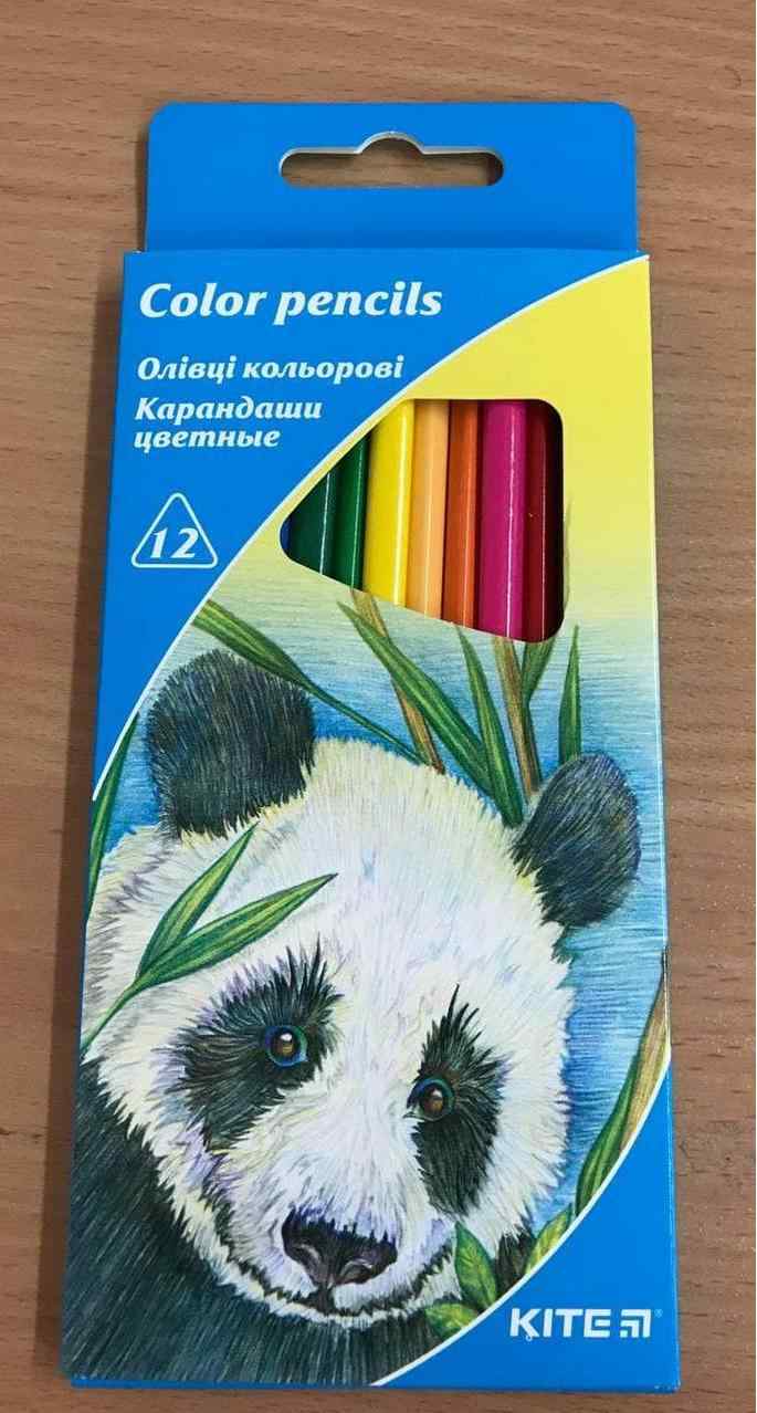 Олівці кольорові тригранні 12 шт. Kite - Фломастери та олівці
