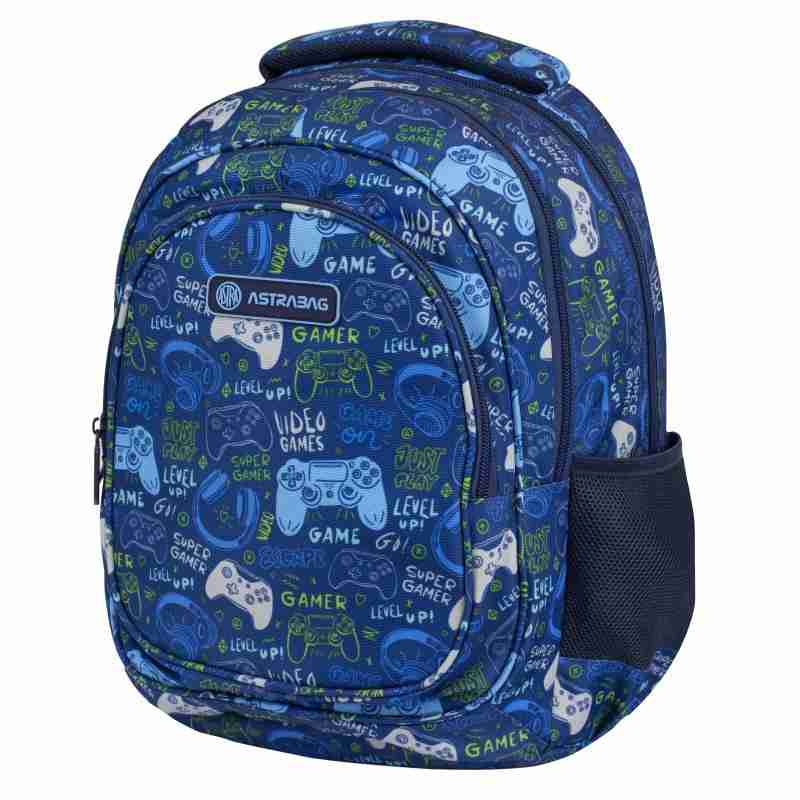 Ранець Astrabag 502021002 синiй 39x28x15, 3 вiд, полiестер AB330 Game Go ортопедичний свiтловiдб. Ранець Astrabag 502021002 синiй 39x28x15, 3 вiд, полiестер AB330 Game Go ортопедичний свiтловiдб. - Пенали, сумки, ранці