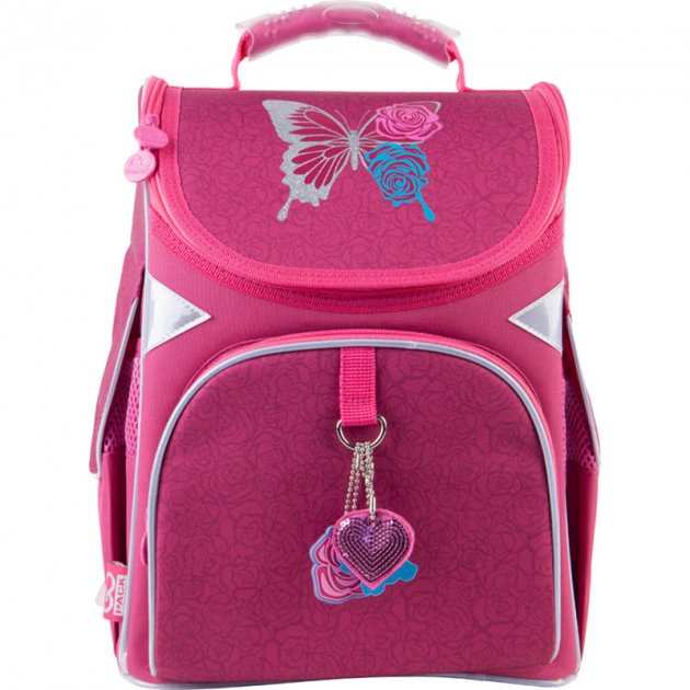 Ранець Kite 21 GO21-5001S-1 малиновий 34X26X13, 900 гр, полiестер Butterfly ортоп. сп, каркасний свiтловiд. ел. - фото 1