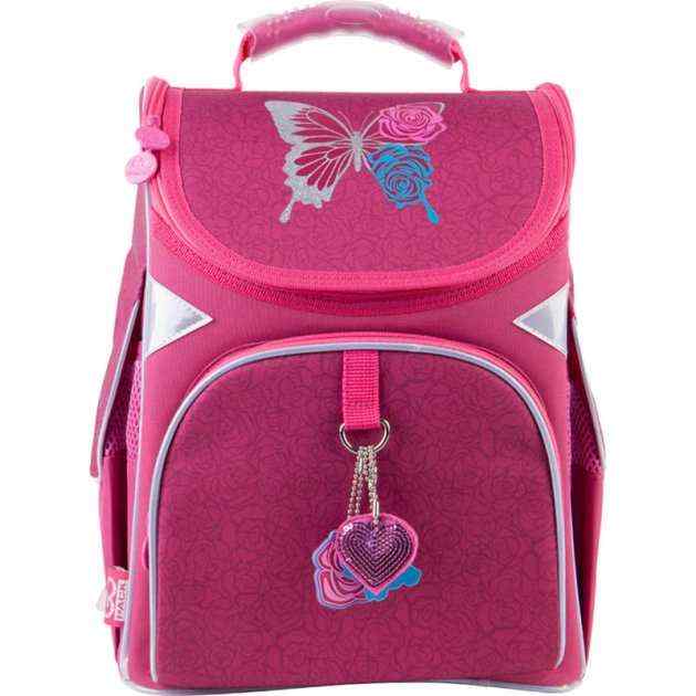 Ранець Kite 21 GO21-5001S-1 малиновий 34X26X13, 900 гр, полiестер Butterfly ортоп. сп, каркасний свiтловiд. ел. Ранець Kite 21 GO21-5001S-1 малиновий 34X26X13, 900 гр, полiестер Butterfly ортоп. сп, каркасний свiтловiд. ел. - Пенали, сумки, ранці