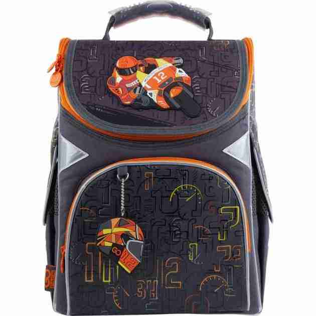 Ранець Kite 21 GO21-5001S-12 сiрий 34X26X13, 900 гр, полiестер Go moto ортоп. сп, каркасний свiтловiд. ел. Ранець Kite 21 GO21-5001S-12 сiрий 34X26X13, 900 гр, полiестер Go moto ортоп. сп, каркасний свiтловiд. ел. - Пенали, сумки, ранці