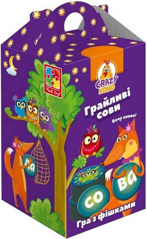 Грайливі сови Гра з фішками Vladi Toys - ВЕЛИЧЕЗНА КУПА ІГРАШОК
