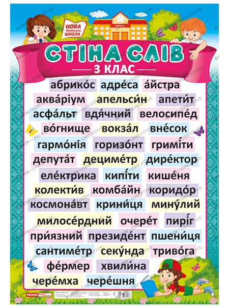 Плакат.Стіна слів.3 клас - фото 1