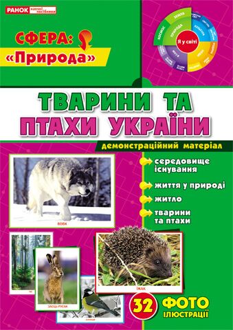 Демостраційні фотоілюстрації.Тварини та птахи України Демостраційні фотоілюстрації.Тварини та птахи України - Оформлення предметних кабінетів