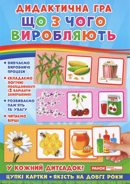 Дидактична гра.Що з чого виробляють? Дидактична гра.Що з чого виробляють? - Дидактичні картки для дошкільнят та Наочність
