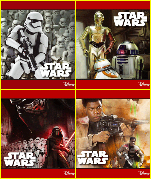 Зошит А5, 15 шт скоба, 48 арк., лінія, офсет, STAR WARS - ПАКУНОК ШКОЛЯРА