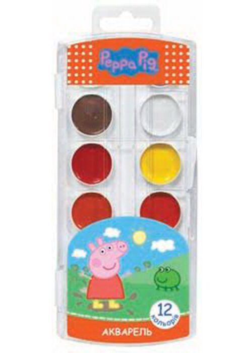 Фарба акварельна медова "Peppa Pig", 12 кольорів Фарба акварельна медова "Peppa Pig", 12 кольорів - Акварель Гуашь Акрил