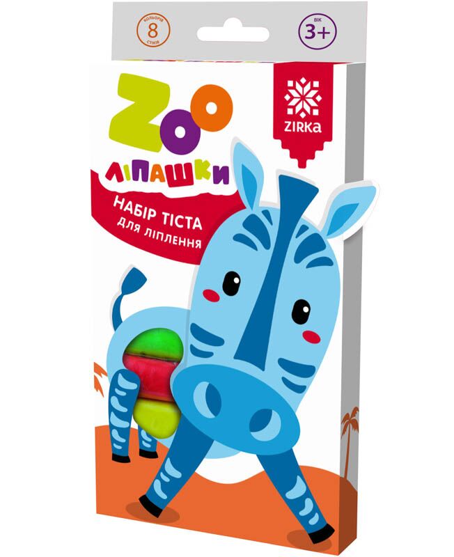 Тісто для ліплення ZOOліпашки Зебра 35г/8кол/8ст Тісто для ліплення ZOOліпашки Зебра 35г/8кол/8ст