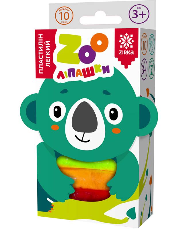 Пластилін легкий ZOOліпашки Коала 6г/10кол/10ст Пластилін легкий ZOOліпашки Коала 6г/10кол/10ст - Пластилін та аксесуари