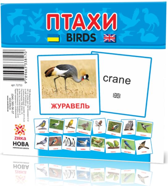 Дидактичний матеріал Картки міні Птахи / Birds (110х110 мм) Зірка
