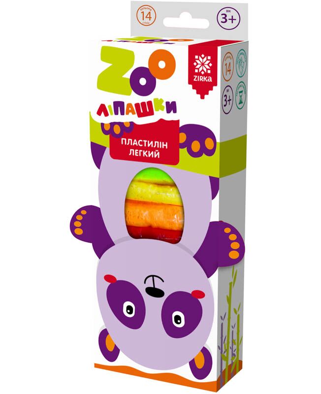 Пластилін легкий ZOOліпашки Панда 6г/14кол/14ст Пластилін легкий ZOOліпашки Панда 6г/14кол/14ст - Пластилін та аксесуари