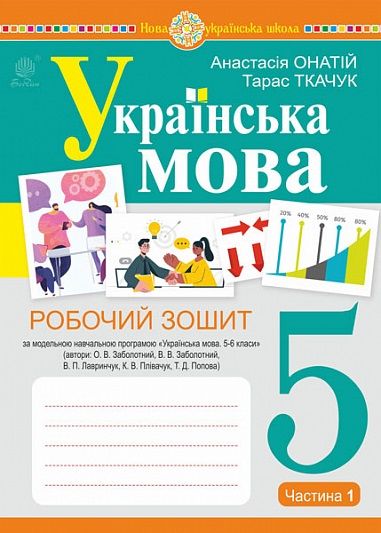 Робочий зошит Українська мова 5 клас Частина 1 НУШ За програмою Заболотного О.В. та ін. Авт: Онатій А.В. Ткачук Т.П. Вид-во: Богдан Робочий зошит Українська мова 5 клас Частина 1 НУШ За програмою Заболотного О.В. та ін. Авт: Онатій А.В. Ткачук Т.П. Вид-во: Богдан