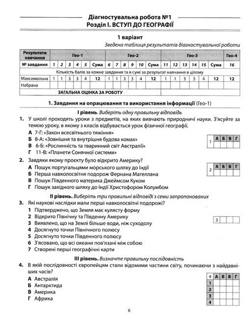Діагностувальні роботи Географія 6 клас НУШ Авт: С. Кобернік Р. Коваленко Вид-во: Абетка - фото 4