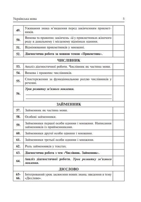 Календарне планування. 4 клас (до підручників видавництва Богдан) - фото 5