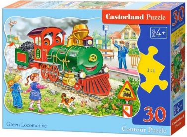 Castorland Puzzle 30. Green Locomotive / Зелений паровоз - Пазли