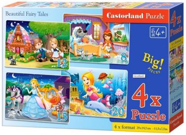 4х Puzzle (8,12,15,20). Beautiful Fairy Tales / Красиві казки 4х Puzzle (8,12,15,20). Beautiful Fairy Tales / Красиві казки - Пазли