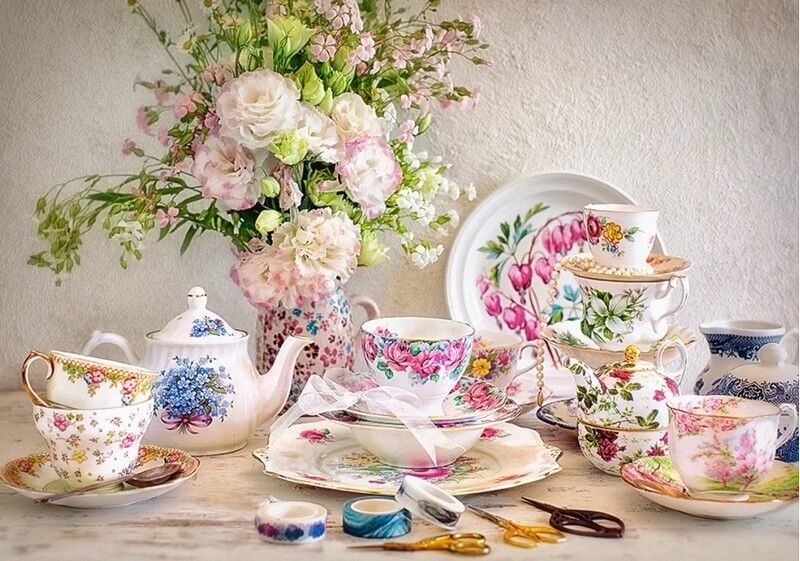 Castorland Puzzle 500. Still Life with Porcelain and Flowers / Натюрморт з порцеляною та квітами - фото 2