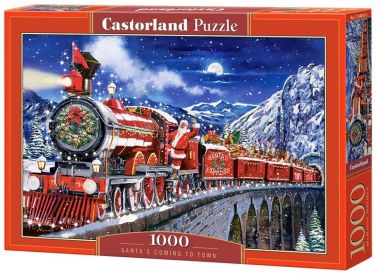 Castorland Puzzle 1000. Santas Coming to Town / Експрес Санта Клауса - Творчі товари до Різдва