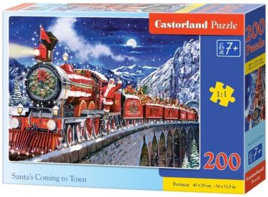 Castorland Puzzle 200. Santa's Coming to Town / Експрес Санта Клауса - Творчі товари до Різдва