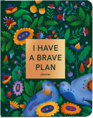 Блокнот для планування "I HAVE A BRAVE PLAN" квіти зелений Блокнот для планування "I HAVE A BRAVE PLAN" квіти зелений