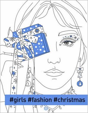 #girls #fashion #christmas - Розмальовки-Антистрес