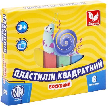 Пластилін квадратний восковий 6 кольорів Пластилін квадратний восковий 6 кольорів - Пластилін та аксесуари