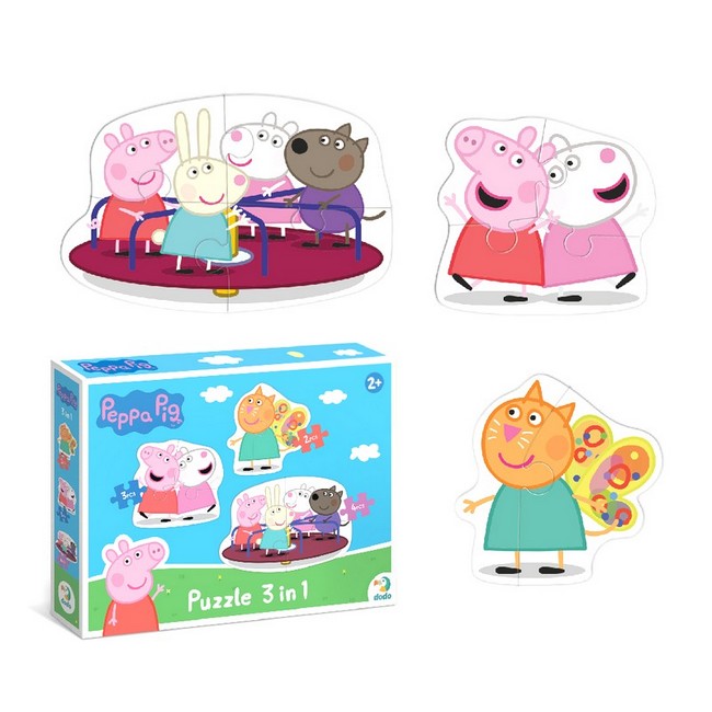 Пазл 3 в 1 Peppa Pig. Пеппа та її друзі - фото 2