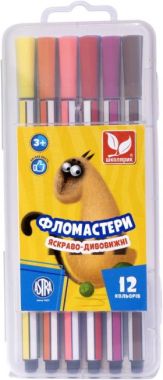 Фломастери яскраво-дивовижні 12 кольорів шестигранні у футлярі Фломастери яскраво-дивовижні 12 кольорів шестигранні у футлярі - Фломастери та олівці