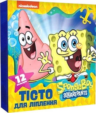 Тісто для ліплення SpongeBob SquarePants. Набір із 12 кольорів Тісто для ліплення SpongeBob SquarePants. Набір із 12 кольорів