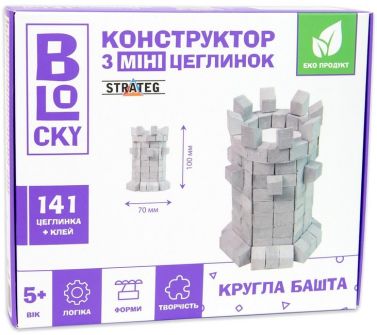 Кругла башта. Будівельний набір для творчості з міні-цеглинок BLOCKY Кругла башта. Будівельний набір для творчості з міні-цеглинок BLOCKY - Конструктори