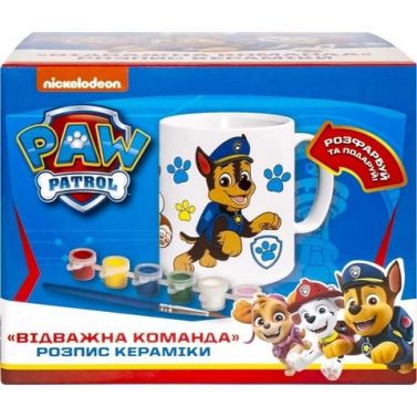 Розпис кераміки "Відважна команда". Декоративна чашка TM “PAW Patrol” - Подарункові набори для дитячої творчості