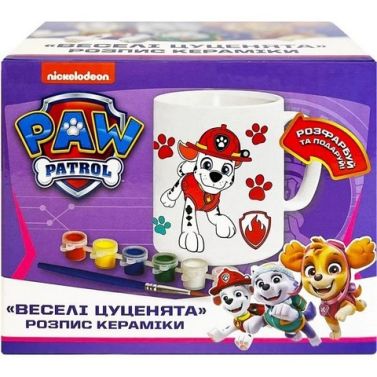 Розпис кераміки "Веселі цуценята". Декоративна чашка TM “PAW Patrol” - Подарункові набори для дитячої творчості